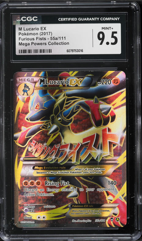 2017 Pokemon XY Furious Fists Mega Powers M Lucario EX #55a CGC