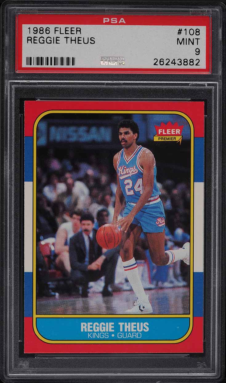 1986 Fleer Basketball Reggie Theus #108 PSA 9 MINT