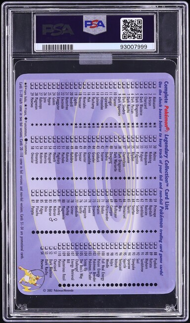 2002 Pokemon Legendary Collection Box Topper Mewtwo #S4 MBA PSA 10 GEM MINT