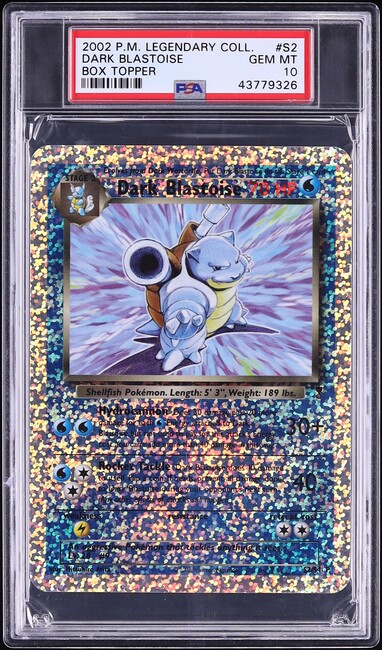 2002 Pokemon Legendary Collection Box Topper Dark Blastoise #S2 PSA 10 GEM MINT