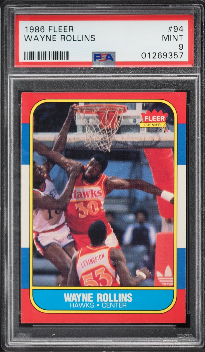 1986 Fleer Basketball Wayne Rollins #94 PSA 9 MINT