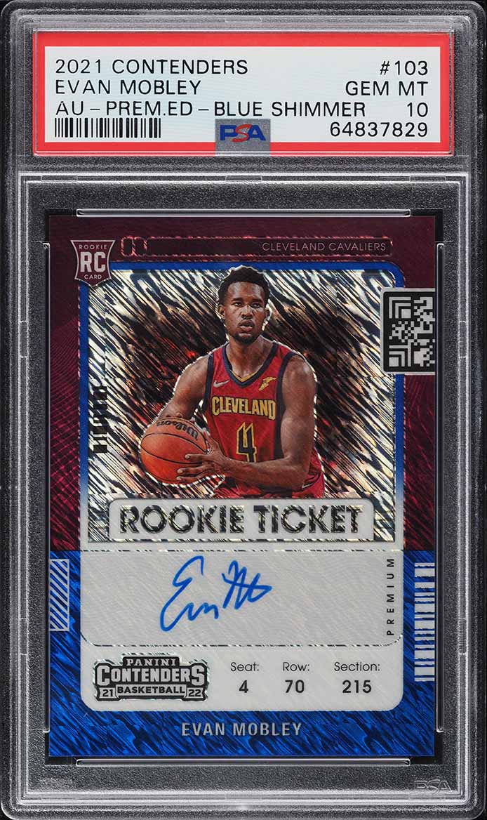 2021 Panini Recon Purple Evan Mobley ROOKIE AUTO /25 #RRS-EVM PSA