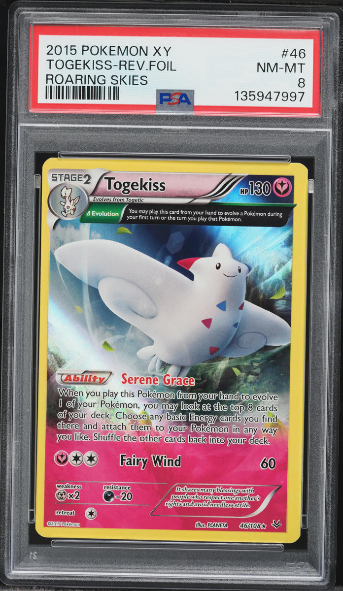 2015 Pokemon XY Roaring Skies Reverse Holo Togekiss #46 PSA 8 NM-MT