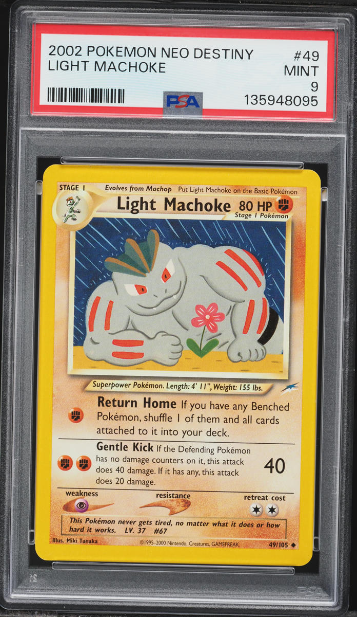 2002 Pokemon Neo Destiny Light Machoke #49 PSA 9 MINT