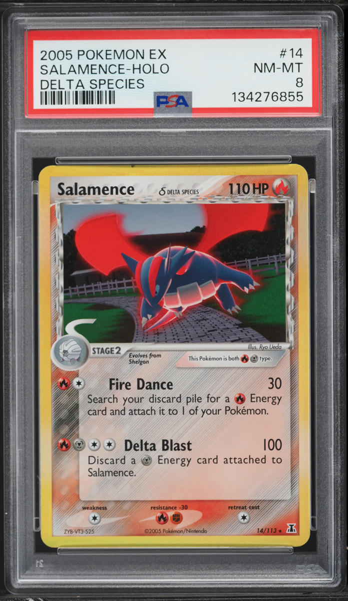 2005 Pokemon EX Delta Species Holo Salamence #14 PSA 8 NM-MT