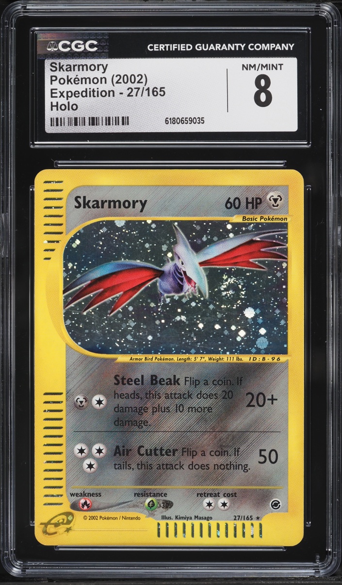 2002 Pokemon Expedition Holo Skarmory #27 CGC 8 NM-MT