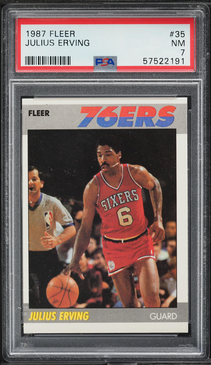 1987 Fleer Basketball Julius Erving #35 PSA 7 NRMT