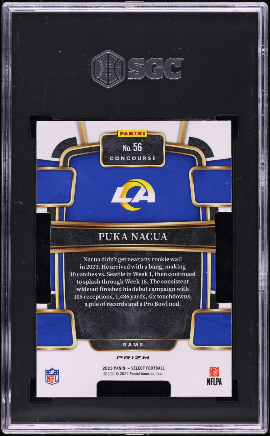 2023 Select Concourse Red Blue Die-Cut Prizm Puka Nacua ROOKIE #56 SGC 10 GEM