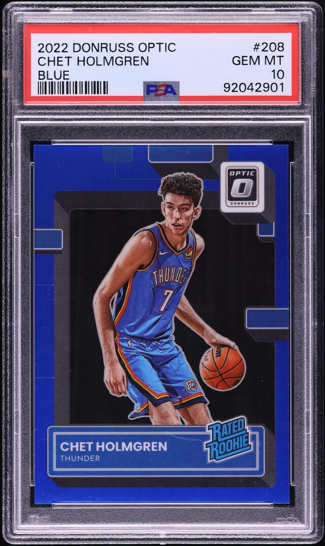 2022 Donruss Optic Blue Chet Holmgren ROOKIE /49 #208 PSA 10 GEM MINT