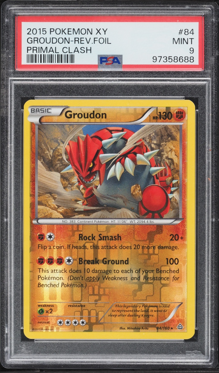 2015 Pokemon XY Primal Clash Reverse Holo Groudon #84 PSA 9 MINT