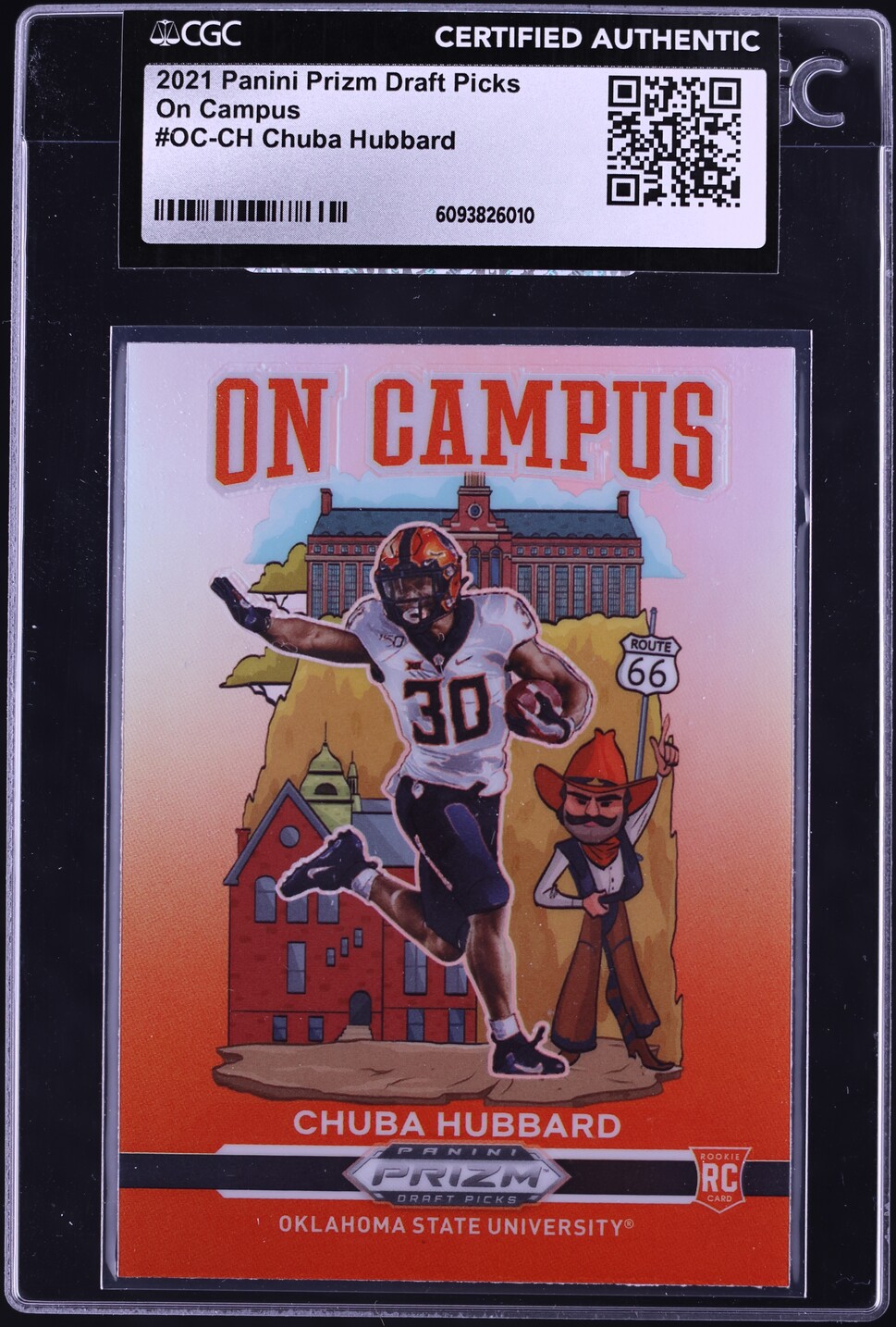 2021 Panini Prizm Draft Picks On Campus Chuba Hubbard ROOKIE #OC-CH CGC AUTH
