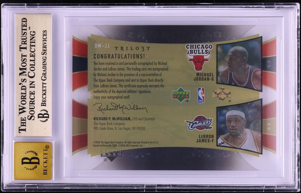 2005 UD Trilogy Duomarks Michael Jordan & LeBron James AUTO /25 #DM-JJ BGS 9.5 GEM MINT