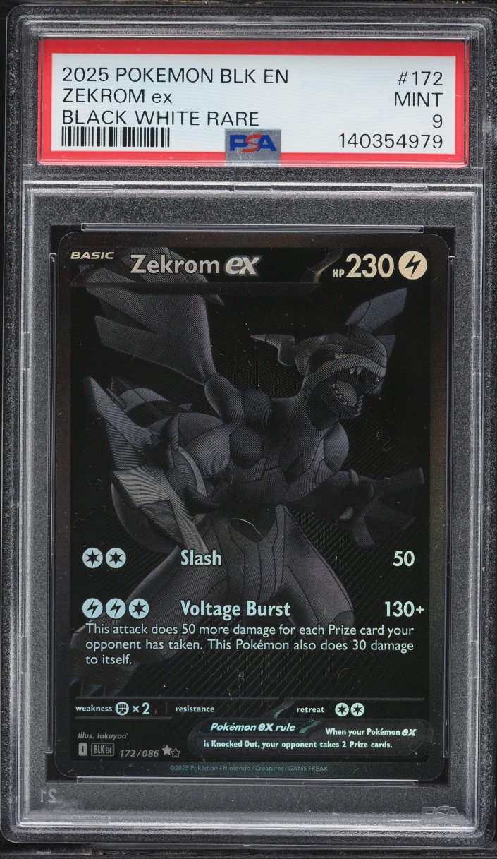2025 Pokemon Scarlet & Violet Black Bolt BWR Zekrom EX #172 PSA 9 MINT