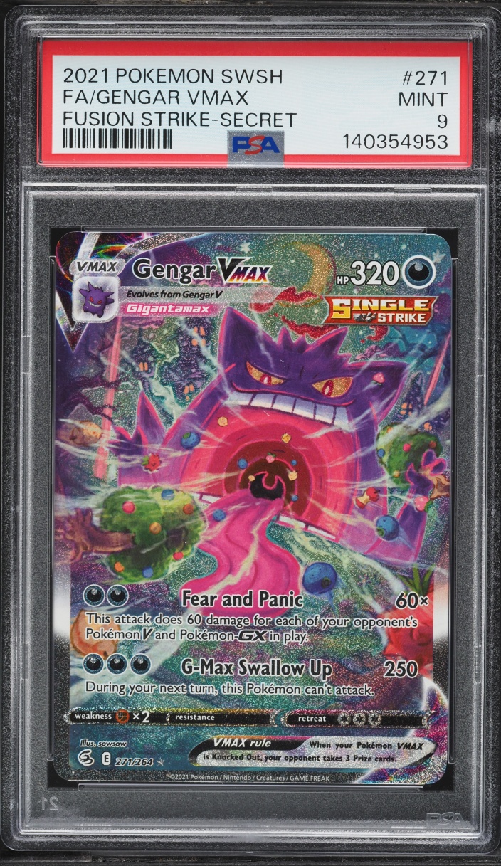 2021 Pokemon Sword & Shield Fusion Strike Alt Art Gengar VMAX #271 PSA 9 MINT