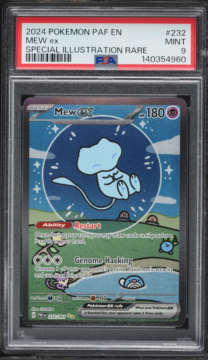 2024 Pokemon Scarlet & Violet Paldean Fates SIR Shiny Mew Ex #232 PSA 9 MINT