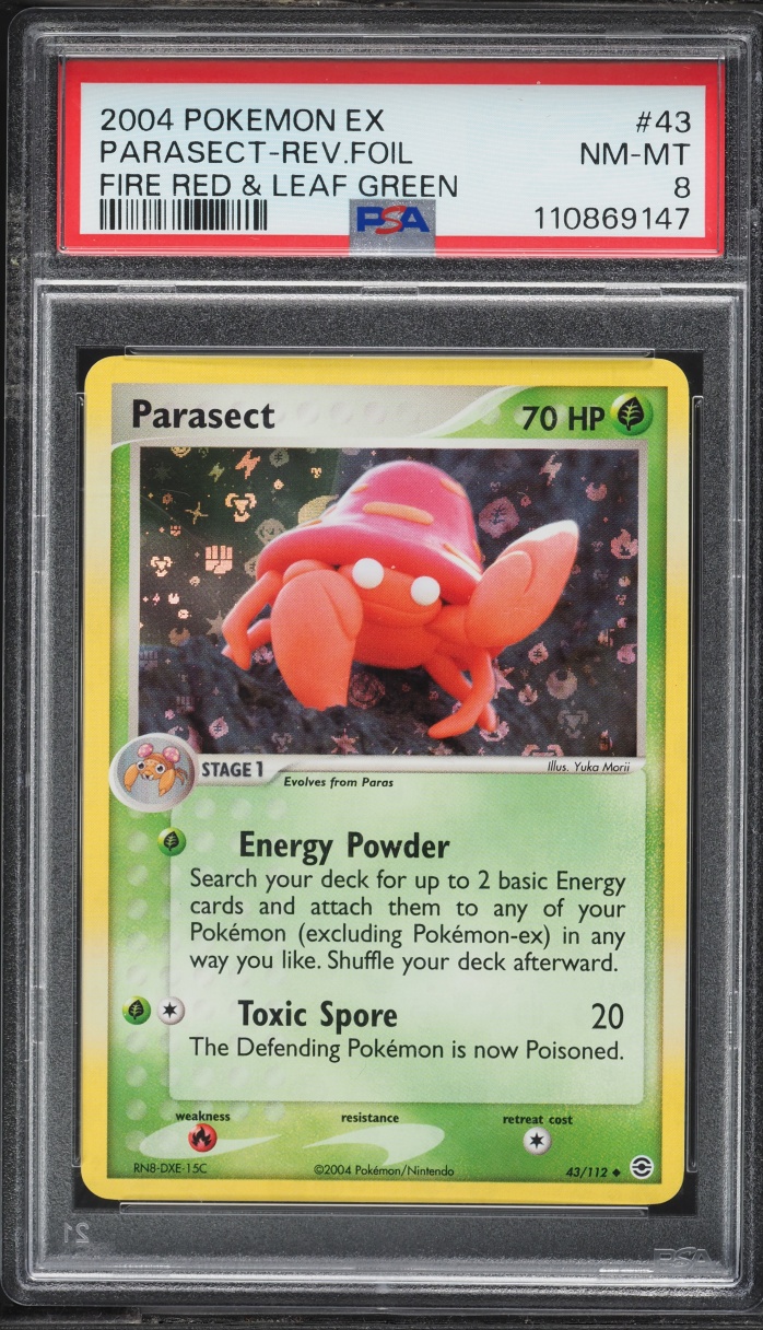 2004 Pokemon EX Fire Red & Leaf Green Reverse Holo Parasect #43 PSA 8 NM-MT