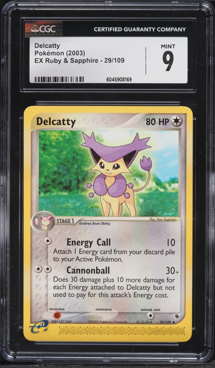 2003 Pokemon EX Ruby & Sapphire Delcatty #29 CGC 9 MINT