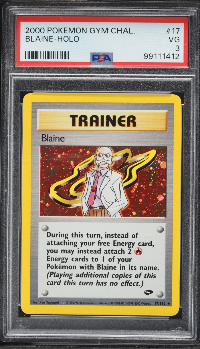 2000 Pokemon Gym Challenge Holo Blaine #17 PSA 3 VG