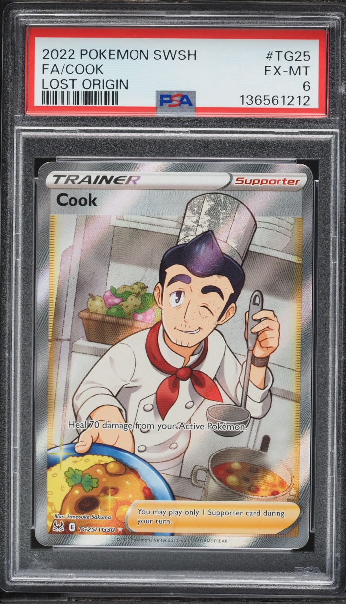 2022 Pokemon Sword & Shield Lost Origin Full Art Cook #TG25 PSA 6 EXMT