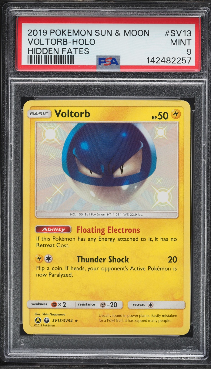 2019 Pokemon Sun & Moon Hidden Fates Shiny Voltorb #SV13 PSA 9 MINT