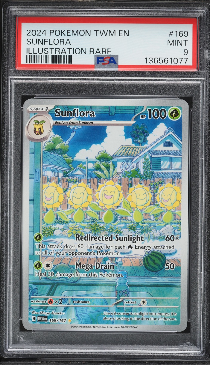 2024 Pokemon Scarlet & Violet Twilight Masquerade IR Sunflora #169 PSA 9 MINT