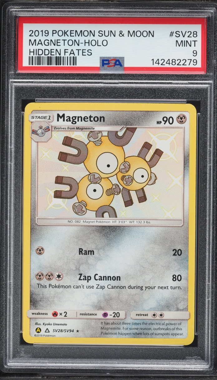 2019 Pokemon Sun & Moon Hidden Fates Shiny Magneton #SV28 PSA 9 MINT