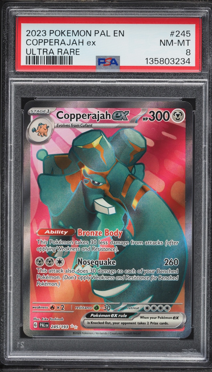 2023 Pokemon Scarlet & Violet Paldea Evolved Full Art Copperajah Ex #245 PSA 8 NM-MT
