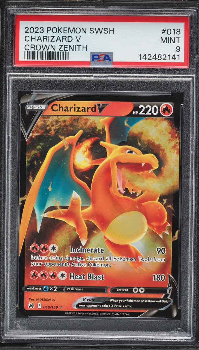 2023 Pokemon Sword & Shield Crown Zenith Charizard V #18 PSA 9 MINT
