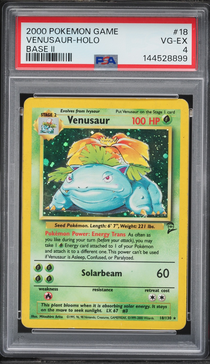 2000 Pokemon Base Set 2 Holo Venusaur #18 PSA 4 VGEX