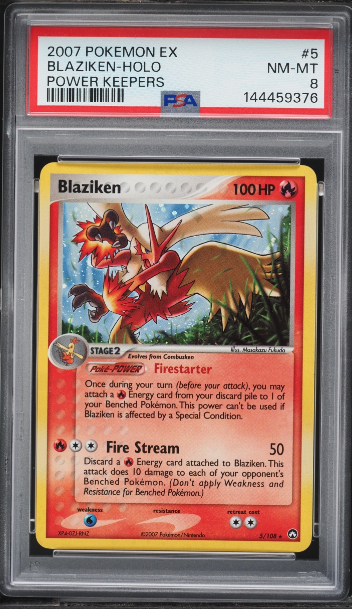 2007 Pokemon EX Power Keepers Holo Blaziken #5 PSA 8 NM-MT