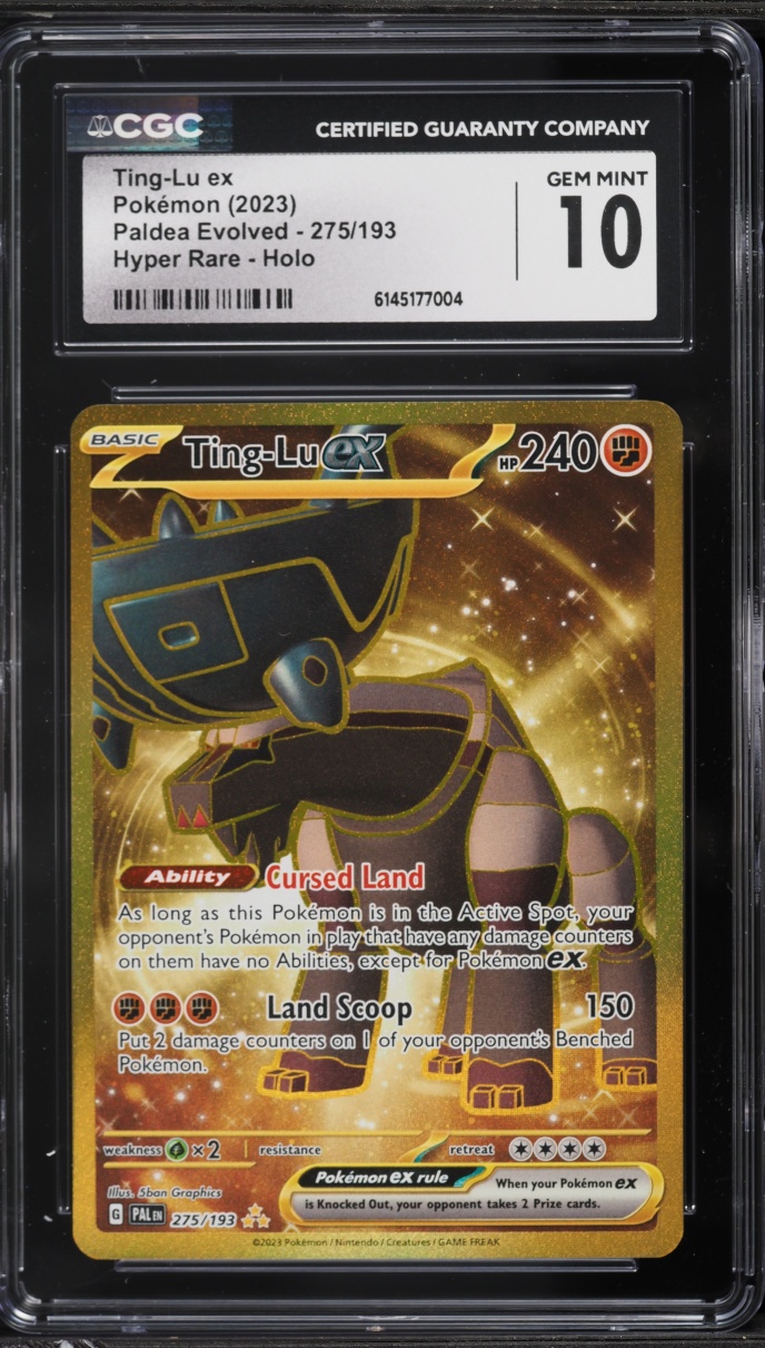 2023 Pokemon Scarlet & Violet Paldea Evolved Gold Rare Ting-Lu ex #275 CGC 10 GEM MINT