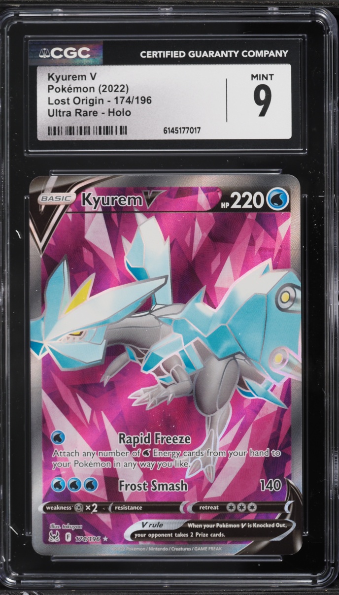 2022 Pokemon Sword & Shield Lost Origin Full Art Kyurem V #174 CGC 9 MINT