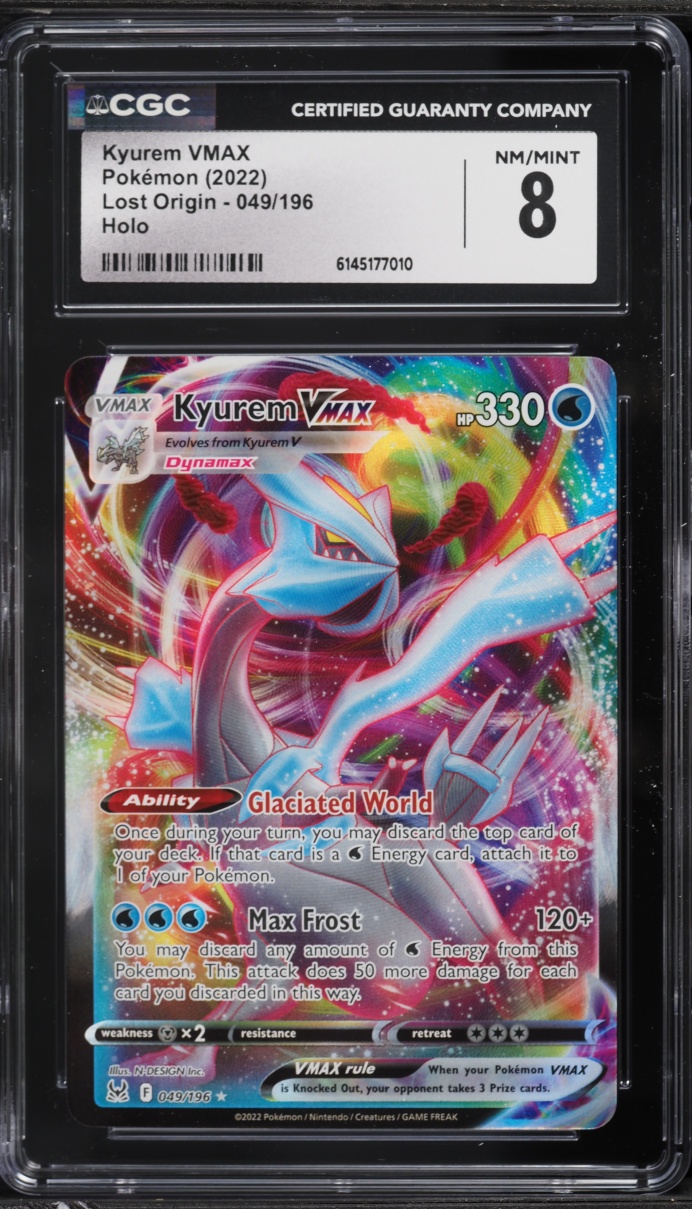 2022 Pokemon Sword & Shield Lost Origin Full Art Kyurem VMAX #49 CGC 8 NM-MT
