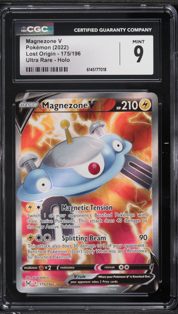 2022 Pokemon Sword & Shield Lost Origin Full Art Magnezone V #175 CGC 9 MINT