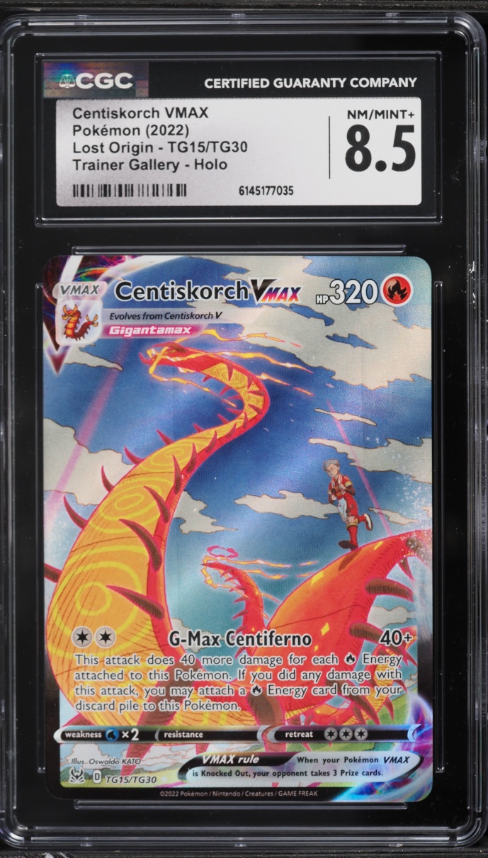 2022 Pokemon Sword & Shield Lost Origin CHR Centiskorch VMAX #TG15 CGC 8.5 NM-MT+