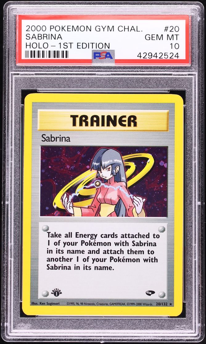 2000 Pokemon Gym Challenge 1st Edition Holo Sabrina #20 PSA 10 GEM MINT