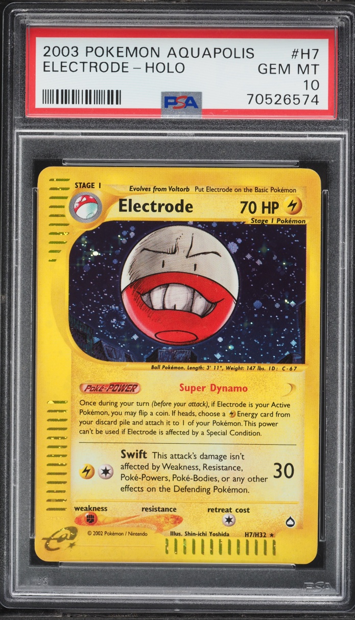 2003 Pokemon Aquapolis Holo Electrode #H7 PSA 10 GEM MINT