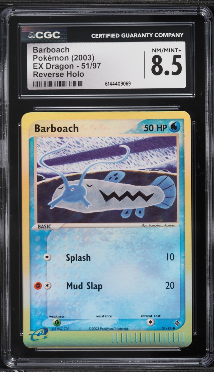 2003 Pokemon EX Dragon Reverse Holo Barboach #51 CGC 8.5 NM-MT+