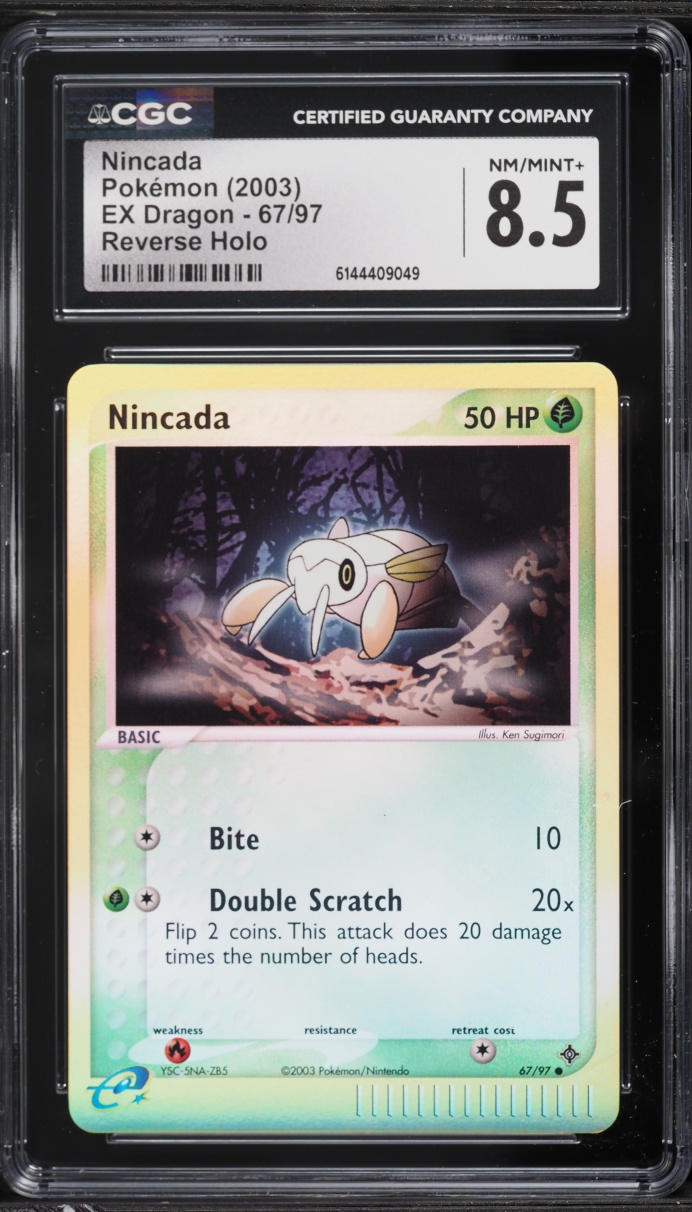 2003 Pokemon EX Dragon Reverse Holo Nincada #67 CGC 8.5 NM-MT+