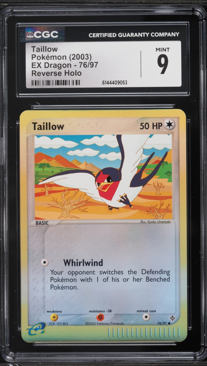 2003 Pokemon EX Dragon Reverse Holo Taillow #76 CGC 9 MINT