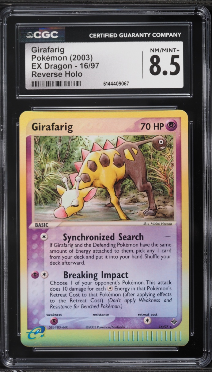 2003 Pokemon EX Dragon Reverse Holo Girafarig #16 CGC 8.5 NM-MT+