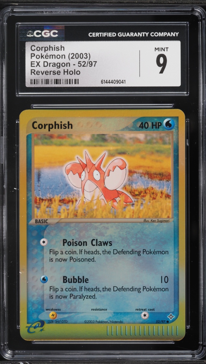 2003 Pokemon EX Dragon Reverse Holo Corphish #52 CGC 9 MINT