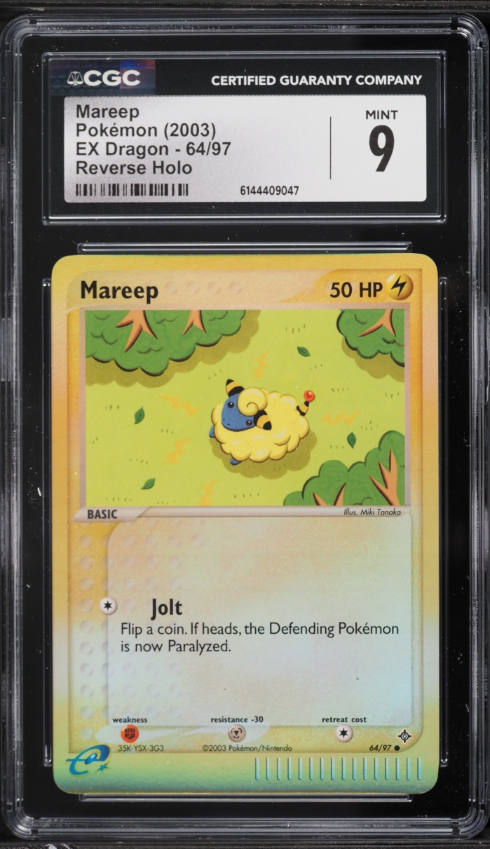 2003 Pokemon EX Dragon Reverse Holo Mareep #64 CGC 9 MINT