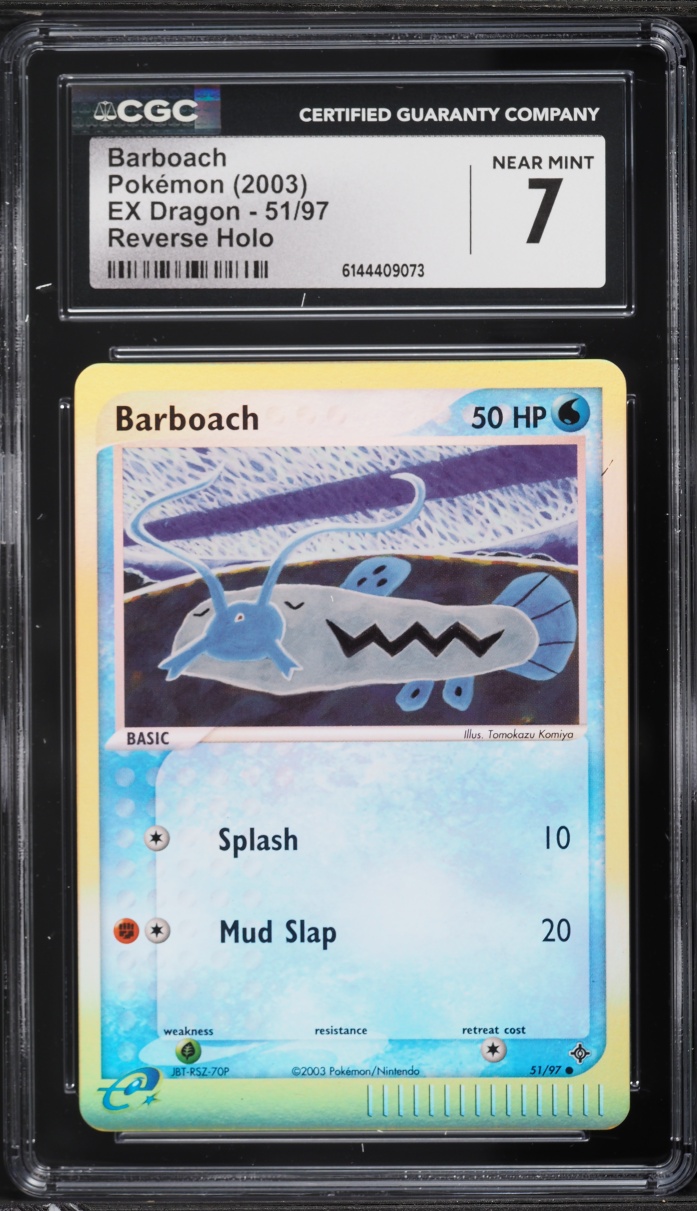 2003 Pokemon EX Dragon Reverse Holo Barboach #51 CGC 7 NRMT