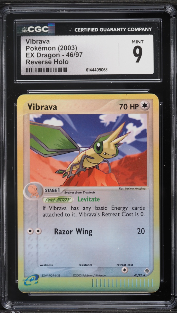 2003 Pokemon EX Dragon Reverse Holo Vibrava #46 CGC 9 MINT