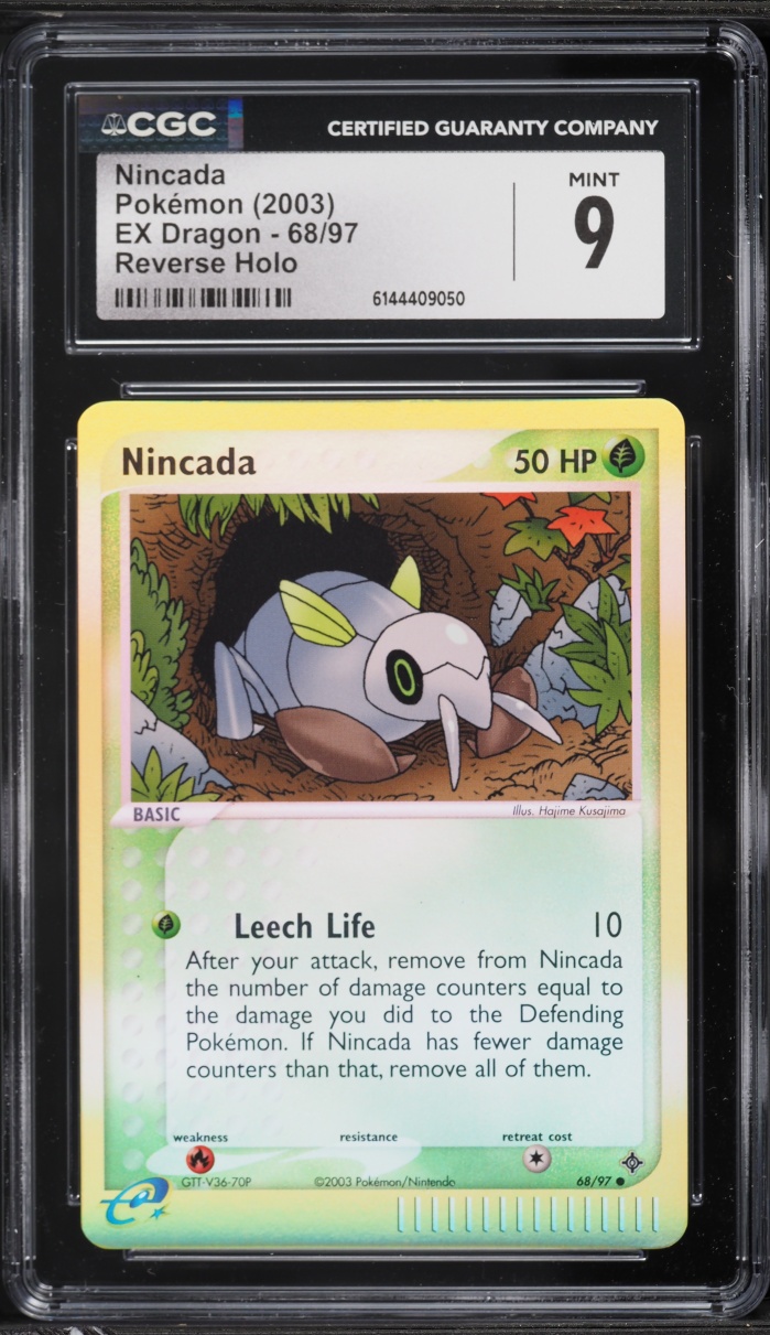 2003 Pokemon EX Dragon Reverse Holo Nincada #68 CGC 9 MINT