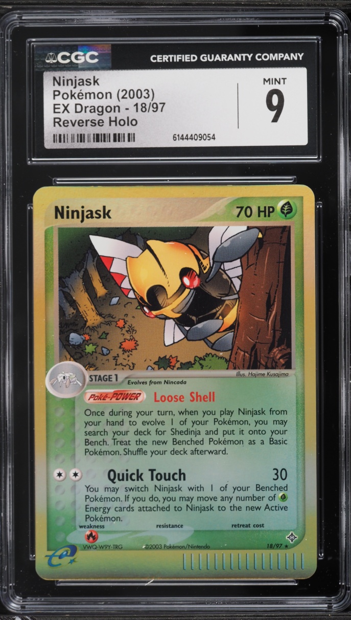 2003 Pokemon EX Dragon Reverse Holo Ninjask #18 CGC 9 MINT