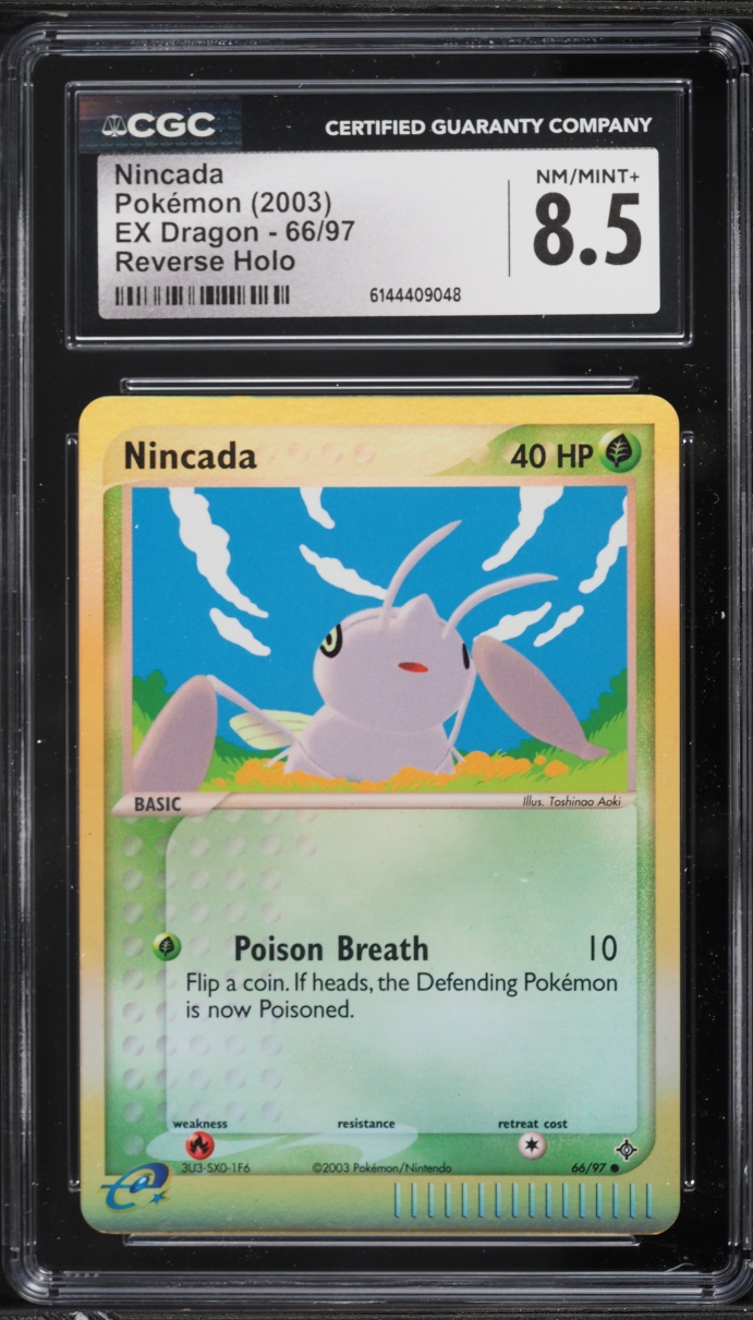 2003 Pokemon EX Dragon Reverse Holo Nincada #66 CGC 8.5 NM-MT+