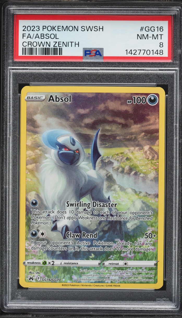 2023 Pokemon Sword & Shield Crown Zenith Alt Art Absol #GG16 PSA 8 NM-MT