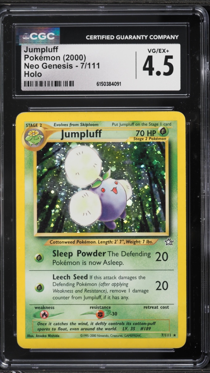 2000 Pokemon Neo Genesis Holo Jumpluff #7 CGC 4.5 VGEX+